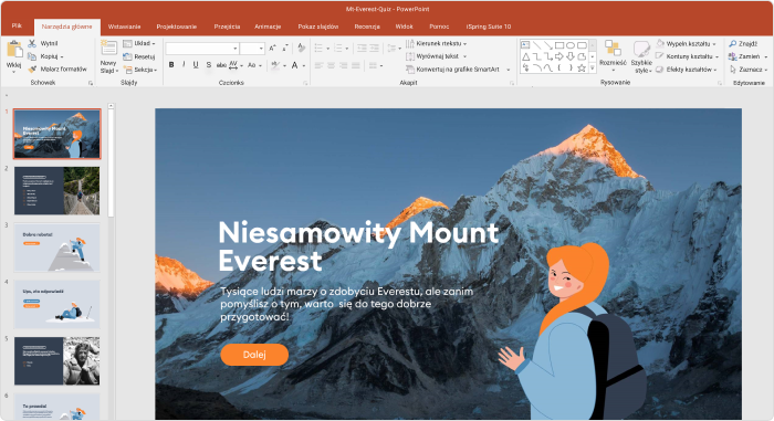 Tworzenie strony głównej quizu PowerPoint