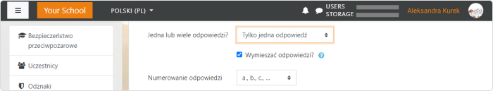 Ustaw liczbę dozwolonych odpowiedzi w pytaniu Wielokrotnego wyboru w Moodle™