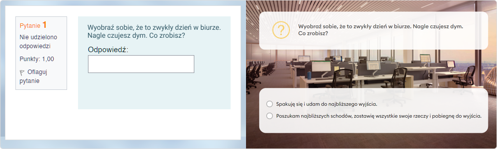 Porównanie quizu przygotowanego w Moodle™ i w iSpring Suite