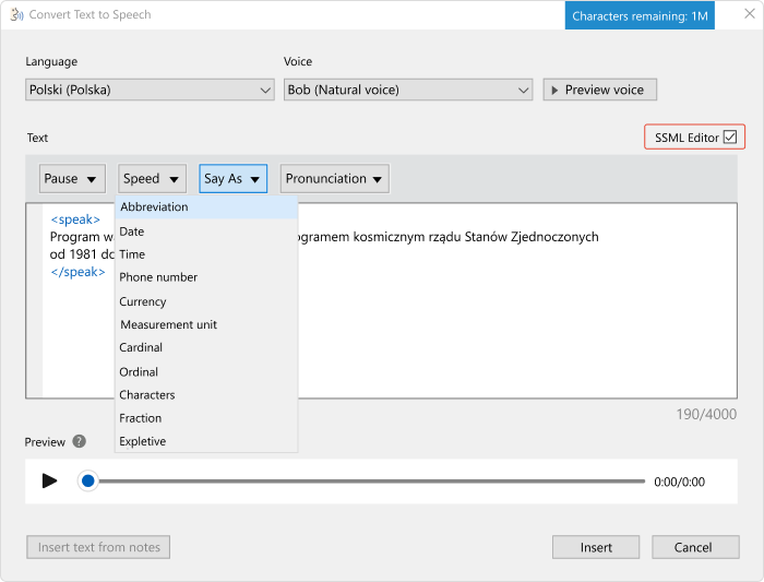 SSML Editor