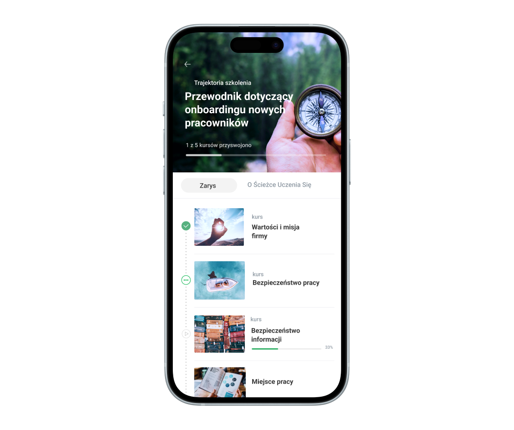 Ścieżka nauki w aplikacji mobilnej
